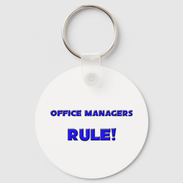 Office Managers Rule! Keychain (Front)