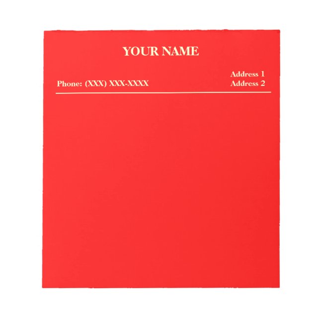 Office Memo Pad (Red) (Front)