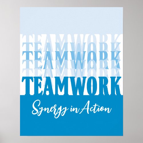 Office motivational teamwork synergy engagement poster