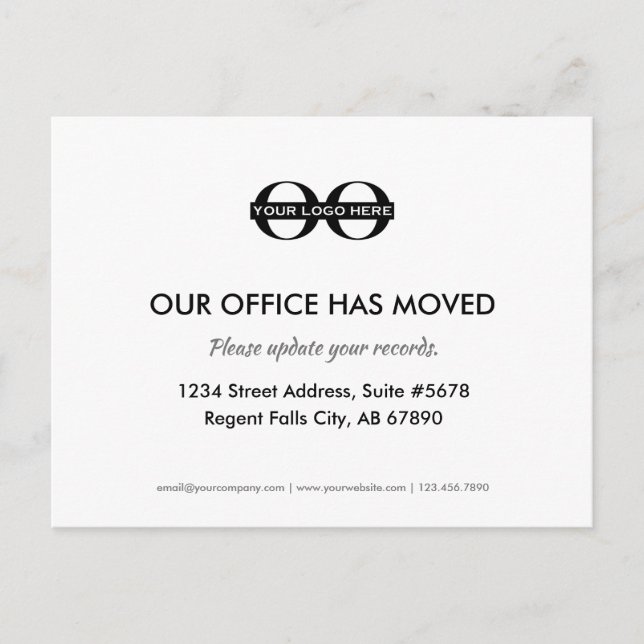 Office Moved Update Your Records Postcard (Front)