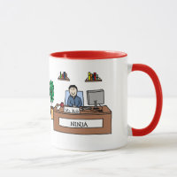 Office Ninja - personalized cartoon mug