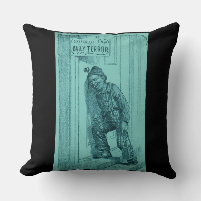 Office of the Daily Terror print Throw Pillow (Front)
