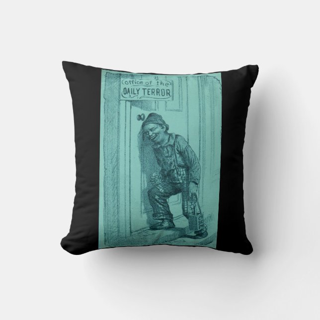 Office of the Daily Terror print Throw Pillow (Front)