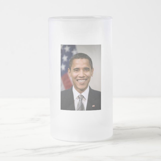 Office of the President Elect Barack Obama Frosted Glass Beer Mug (Center)