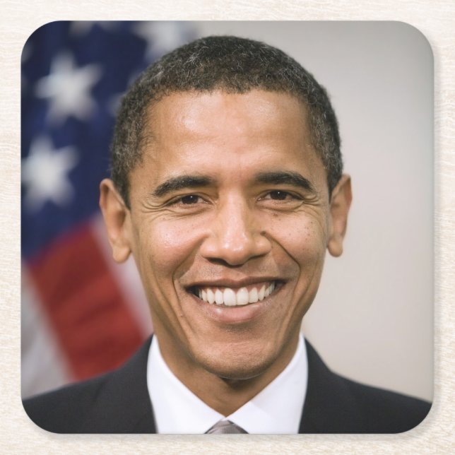 Office of the President Elect Barack Obama Square Paper Coaster (Front)