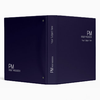 Office Organizer Deep-Blue Monogrammed 3 Ring Binder