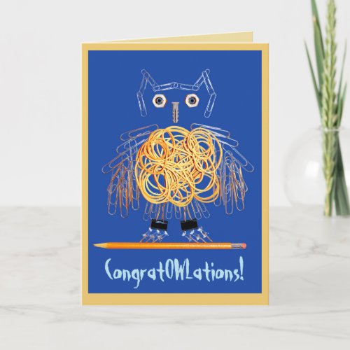 Office Owl New Job Congratulations Card