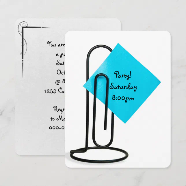 マーメイド Office Party Reminder post it note Invitation | Zazzle