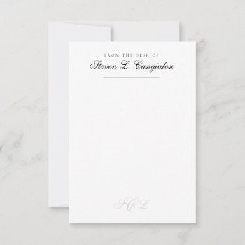 Office Personal Stationary Elegant Initials Custom Note Card by autumnandpine at Zazzle