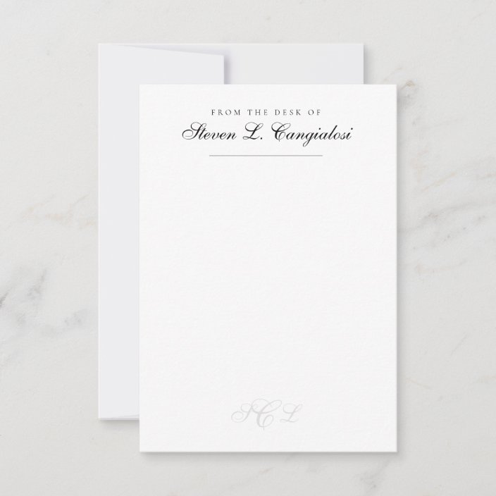 Office Personal Stationary Elegant Initials Custom Note Card | Zazzle.com