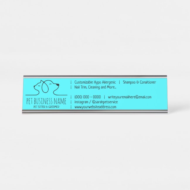 Office Petsitter dog and cat logo veterinary Desk Name Plate