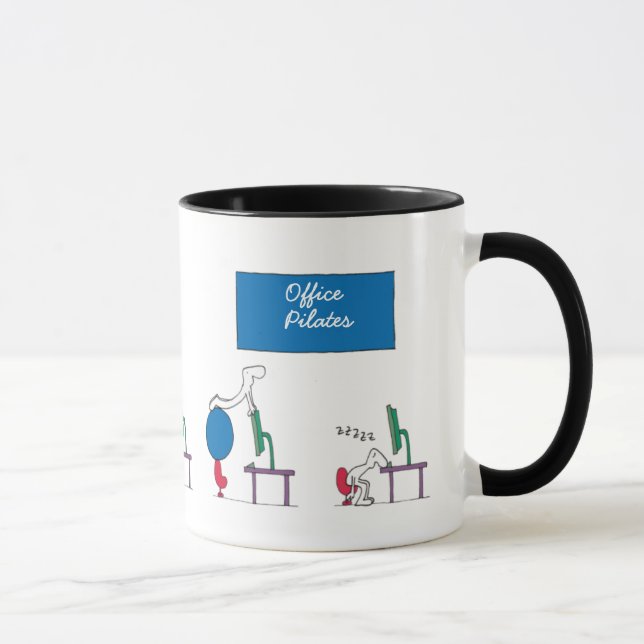 Office Pilates Mug, white Mug (Right)
