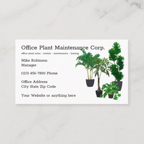 Office Plant Maintenance Services Business Card