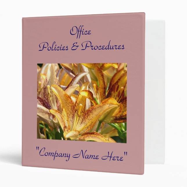 Office Policies & Procedures Binder Custom Name (Front/Inside)