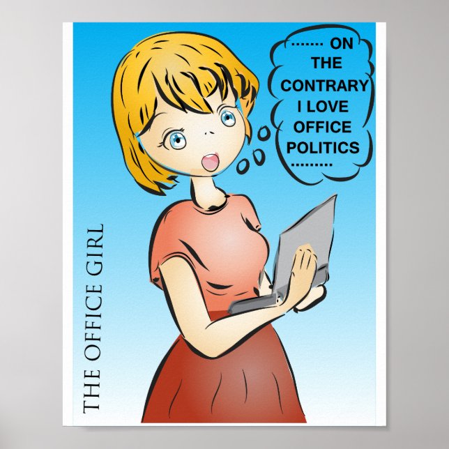 Office Politics Cartoon Poster (Front)