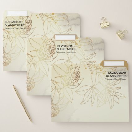 Office Project Organization Floral Watercolor File File Folder