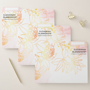 Office Project Organization Floral Watercolor File Folder