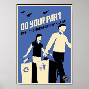 Office Propaganda: Breakroom (blue) Poster