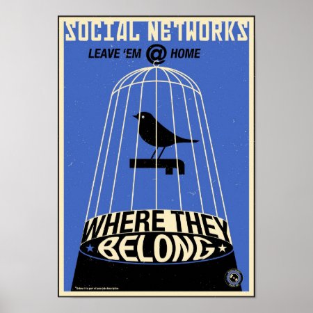Office Propaganda: Social Network (blue) Poster