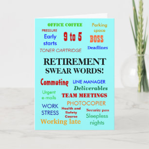 Office Retirement Annoying Joke Swear Words Card