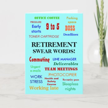 Office Retirement | Annoying Joke Swear Words Card by accountingcelebrity at Zazzle