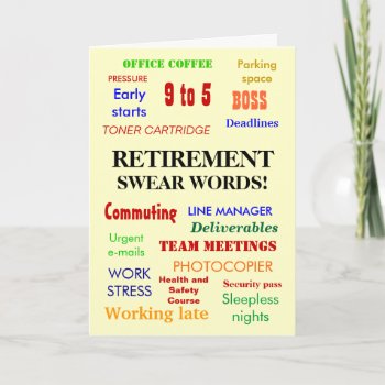 Office Retirement | Funny Joke | Swear Words Card by accountingcelebrity at Zazzle