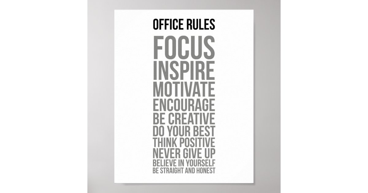 Office Rules Poster | Zazzle