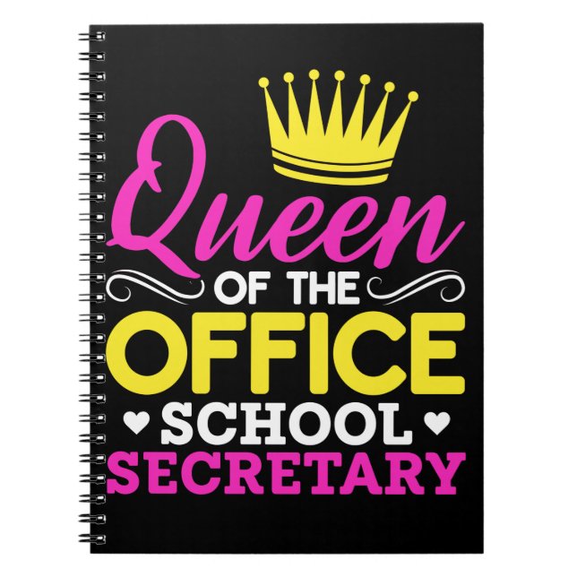 Office School Secretary Queen Women Notebook (Front)