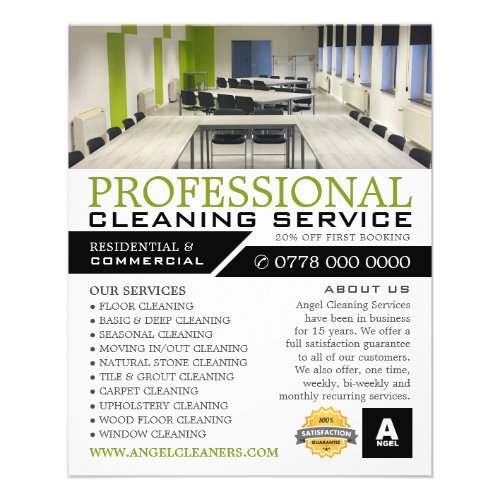 Office Setting Cleaning Service Advertising Flyer