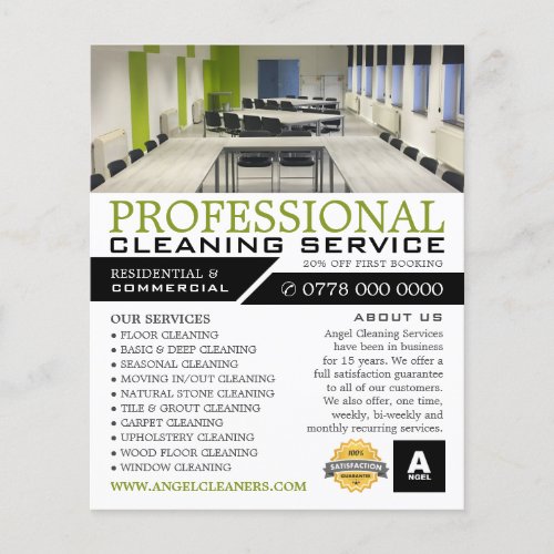 Office Setting Cleaning Service Advertising Flyer