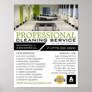 Office Setting, Cleaning Service Advertising Poster
