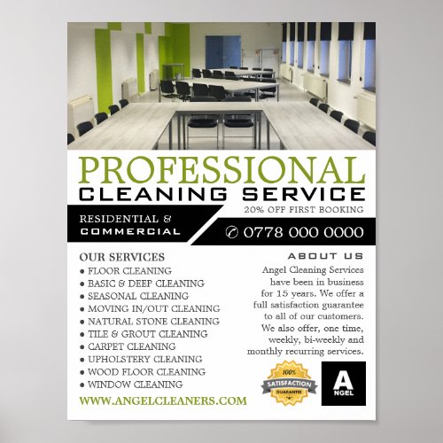 Office Setting Cleaning Service Advertising Poster