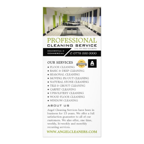Office Setting Cleaning Service Price List Rack Card