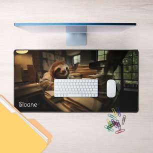 Office Sloth Personalized Desk Mat