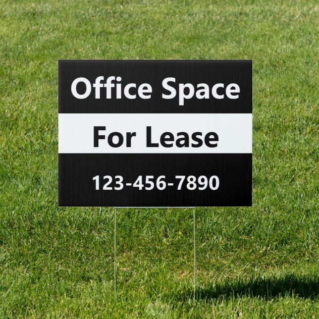 Office Space For Lease Black and White Sign (Insitu)