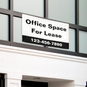 Office Space for Lease Business Phone Number White Banner