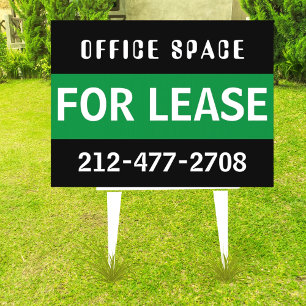 Office Space for Lease Customizable Black-Green Sign