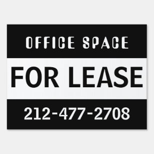 Office Space for Lease Customizable Black-White Sign