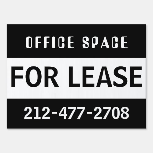 Office Space for Lease Customizable Black_White Sign
