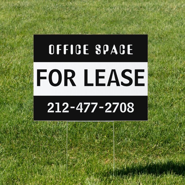 Office Space for Lease Customizable Black-White Sign (Creator Uploaded)