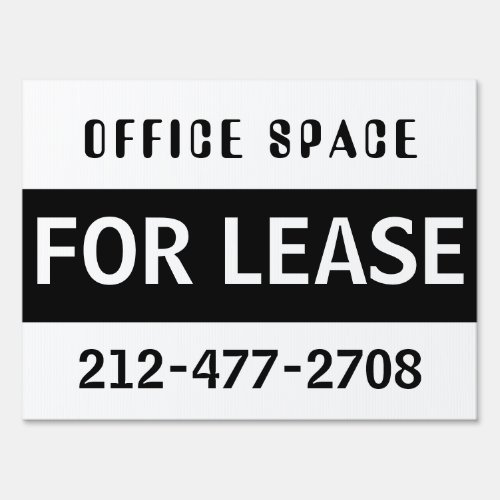 Office Space for Lease Customizable White_Black Sign