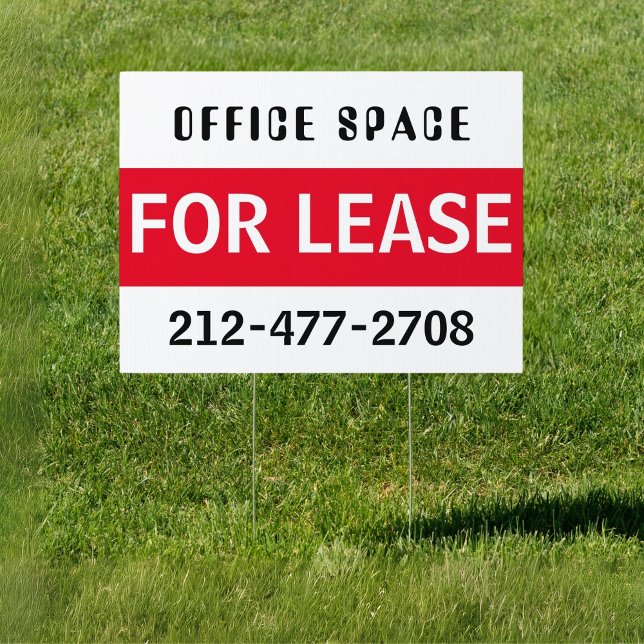 Office Space for Lease Customizable White-Red Sign (Creator Uploaded)