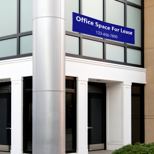 Office Space For Lease Navy Blue and White Phone Banner