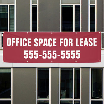 Office Space For Lease Sign Banner by Sideview at Zazzle