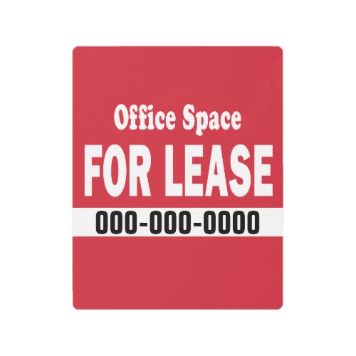 Office space for lease with phone number metal print