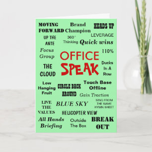Office Speak Management Jargon Manager Birthday Card