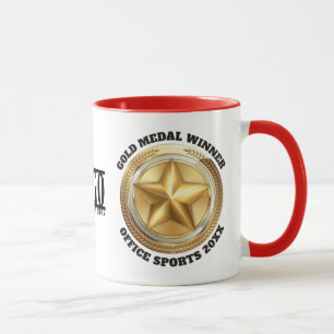 Office sports competition gold medal winner mug