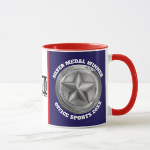 Office sports competition silver medal winner mug