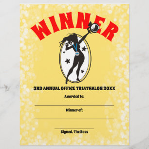 Office sports competition winner certificate award letterhead