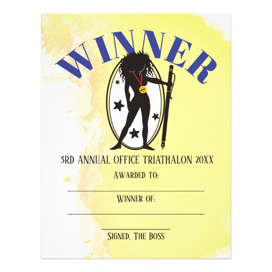 Office sports competition winner certificate award letterhead